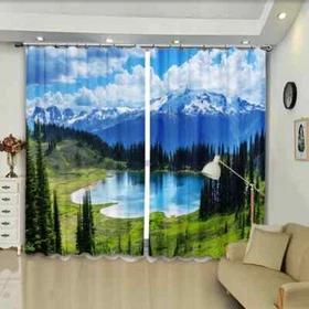 snow water of the mountain stream Printing 3D Blockout Curtains Fabric Window snow water of the mountain stream Printing 3D Blockout Curtains Fabric Window