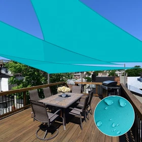 Waterproof Sun Shade Sail Right Triangle Shelter Cover for Garden Yard Turquoise