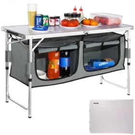 VEVOR Folding Camping Table - Quick Set-Up, 3 Heights for Outdoor Adventures
