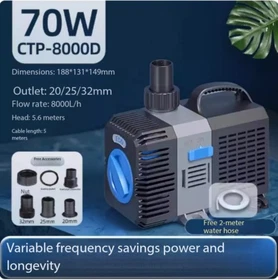 Aquarium Pump, Dual-purpose Variable-speed Pump for Circulation and Filtration