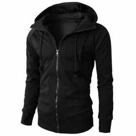 Men's Slim Hoodie Warm Hooded Sweatshirt Coat Zip Up Outwear Sweater Jacket
