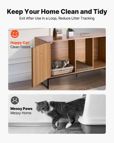 VEVOR Cat Litter Box Enclosure Furniture, 47.2 in Hidden Litter Box Cabinet with VEVOR Cat Litter Box Enclosure Furniture, 47.2 in Hidden Litter Box Cabinet with