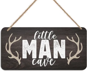 Little Man Cave Sign for Boys Construction Trucks Wooden Door Wall Hanging Nurse Little Man Cave Sign for Boys Construction Trucks Wooden Door Wall Hanging Nurse