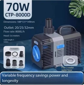 Aquarium Pump, Dual-purpose Variable-speed Pump for Circulation and Filtration