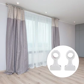 2 Pcs Wooden Curtain Rod Holders Wall Mounted Drapery Pole Brackets 2 Pcs Wooden Curtain Rod Holders Wall Mounted Drapery Pole Brackets