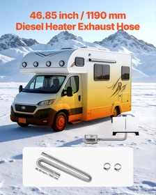VEVOR Exhaust Hose, 47.2 inch Diesel Heater Flexible Exhaust Pipe, Stainless Ste VEVOR Exhaust Hose, 47.2 inch Diesel Heater Flexible Exhaust Pipe, Stainless Ste