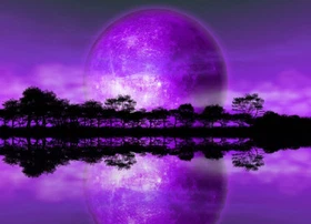decor Wallpaper Rising moon over alien planet purple wall mural decor huge paper decor Wallpaper Rising moon over alien planet purple wall mural decor huge paper
