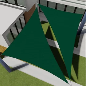 2-12 ft Right Triangle Sun Shade Sail Green Shelter Cover Outdoor Pool Garden