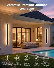 VEVOR Outdoor Wall Lights, 2 Pack, 47.2 Inch Long Strip Modern Exterior Wall Sco VEVOR Outdoor Wall Lights, 2 Pack, 47.2 Inch Long Strip Modern Exterior Wall Sco