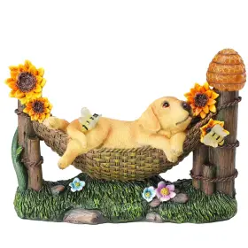 4877930 AFIRST Solar Garden Dog Statues Figurine Lights Stat
