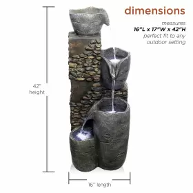 821559618603 ALPINE CORPORATION Tall Tier Stone Bowl #3