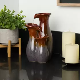 821559756060 ALPINE CORPORATION Tiered Glossy Ceramic Vase 821559756060 ALPINE CORPORATION Tiered Glossy Ceramic Vase