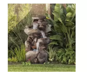 WIN316 ALPINE CORPORATION Stone Waterfall Fountain Led Lights #2