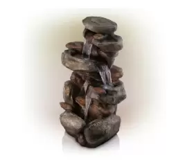 WIN316 ALPINE CORPORATION Stone Waterfall Fountain Led Lights #3