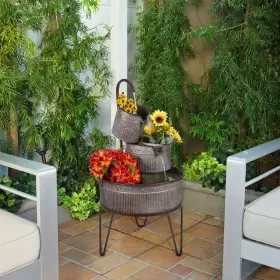 YHL684 ALPINE CORPORATION Tubs Planters Fountain Iron #2