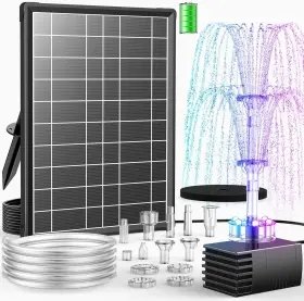 313108812834 ANTFRAER Solar Fountain Pump Battery Led Lights