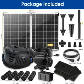 726084143777 ANTFRAER Solar Pond Filter Fountain Pump Cord