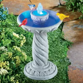 WP22-114 COLLECTIONS ETC Solar Led Fountain Birdbath #2