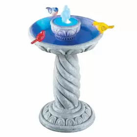 WP22-114 COLLECTIONS ETC Solar Led Fountain Birdbath