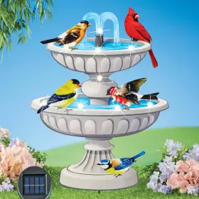 ZL-143653 COLLECTIONS ETC Birds Solar Fountain Garden Stake #2