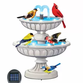 ZL-143653 COLLECTIONS ETC Birds Solar Fountain Garden Stake