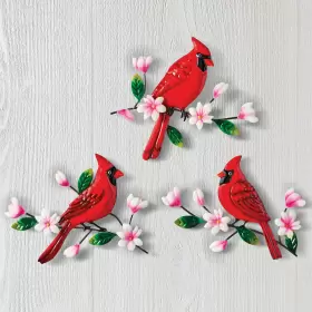 ZL-157825 COLLECTIONS ETC Cardinals Cherry Blossoms Wall Set #2