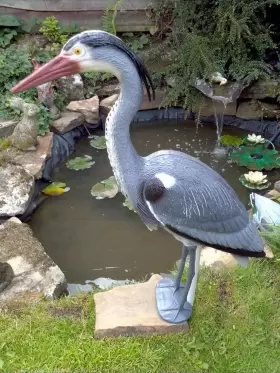 HER100 COMPLETE AQUATICS Heron Decoy Legs Water Garden Pond #2