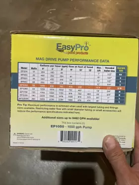 EP1050 EASYPRO Submersible Mag Drive Pond Pump EP1050 EASYPRO Submersible Mag Drive Pond Pump