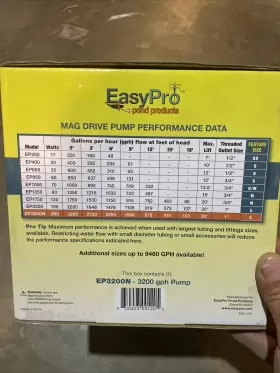 EP3200N EASYPRO Submersible Mag Drive Pond Pump EP3200N EASYPRO Submersible Mag Drive Pond Pump