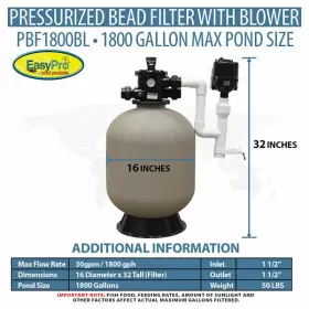 PBF1800BL EASYPRO Pressurized Bead Filters Flush Blower #2 PBF1800BL EASYPRO Pressurized Bead Filters Flush Blower #2