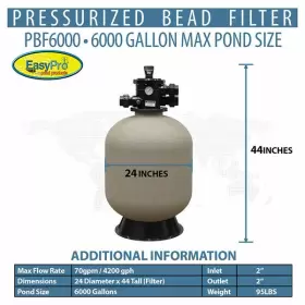 PBF60000 EASYPRO Pressurized Bead Filter #2 PBF60000 EASYPRO Pressurized Bead Filter #2