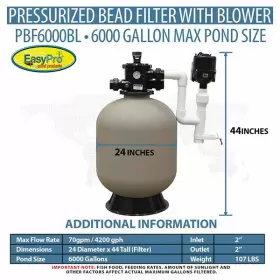 PBF60000BL EASYPRO Pressurized Bead Filter Flush Blower #2 PBF60000BL EASYPRO Pressurized Bead Filter Flush Blower #2