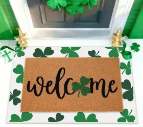 F4820 FYSUIMU Door Mat Set Clover Coir Wel Patrickft