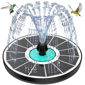 B0DNQ4ZS5V GAIZERL Solar Fountain Cyan Flower Bird Bath Pond