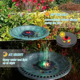 SP13D63 GAIZERL Solar Fountain Birdbath Colorful Light #2