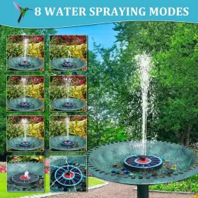 SP13D65 GAIZERL Solar Fountain Birdbath Colorful Lights #3
