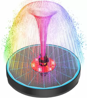 SP13D65 GAIZERL Solar Fountain Birdbath Colorful Lights