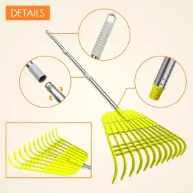 GLS-Y1 GARDZEN Tines Gardening Leaf Rake Steel Handle #3