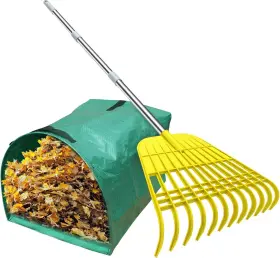 GLS-Y1 GARDZEN Tines Gardening Leaf Rake Steel Handle