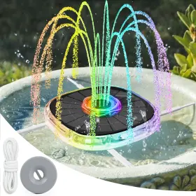 679070020258 HAINOVA Solar Fountain Colorful Lights Battery
