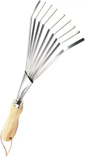 U09MUX3JTLH25E14H HAPPYYAMI Rake Wooden Handle Clam Fork