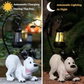 DOG-2 HNNPMM Laughing Figurine Solar Led Light Tall #2 DOG-2 HNNPMM Laughing Figurine Solar Led Light Tall #2