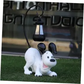 DOG-2 HNNPMM Laughing Figurine Solar Led Light Tall DOG-2 HNNPMM Laughing Figurine Solar Led Light Tall