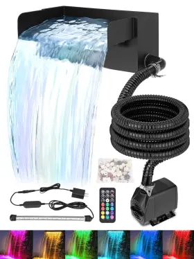 PW-4501 JURPLIX Pond Waterfall Led Lights Filter Pump Stai