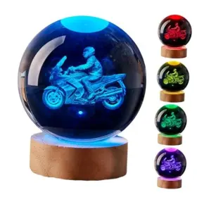 768383221732 LMLOBEP Crystal Ball Night Light Woodern Base