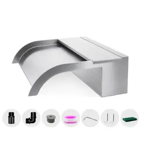 B0CPJ5HMSV LONGRUNNEW Waterfall Spillway Steel Pool Fountain