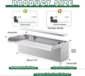 LR-9930N LONGRUNNEW Waterfall Pool Fountain Steel Spillway #2
