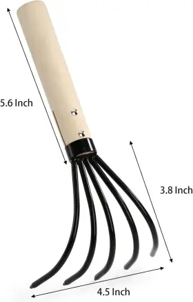 N-5TINECLAWRAKE-2P NICUNOM Pack Claw Rake Cultivator Wooden #2