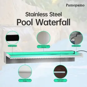 726384202136 PAMOPAMO Pool Waterfall Spillway Steel Koi Pond #3