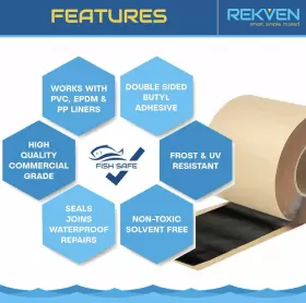 B08STRHRYY REKVEN Pond Liner Seam Tape Double Butyl Adhesive #3